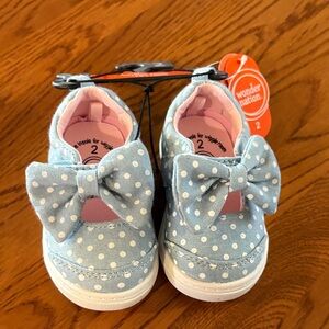 Wonder Nation Blue Polka Dot Kids Shoes size 2
